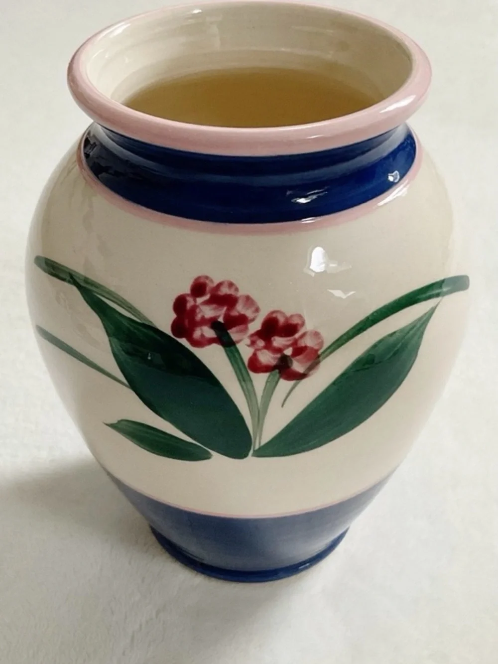 Vintage Toler Pottery Laguna Beach Floral Vase Signed California Studio Pottery